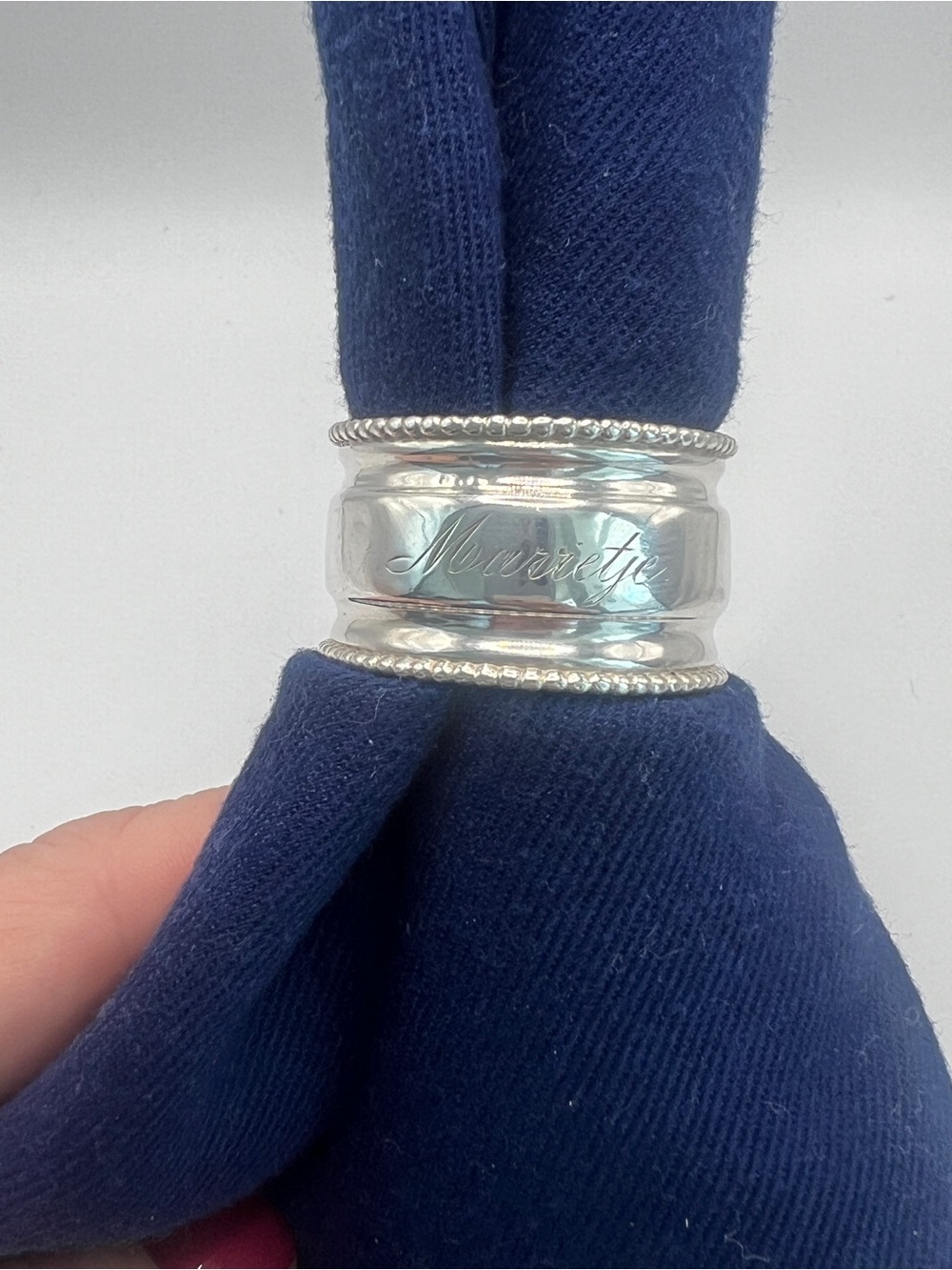 Antique 1901 Dutch .833 Silver Napkin Ring Engraved Marretje – Hallmarked